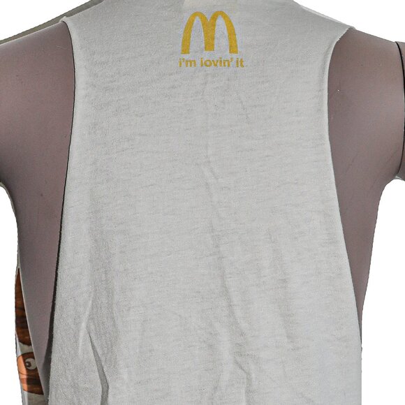 Vintage McDonalds Cut Out Muscle Tee Tank Top Small Crew Neck Graphic‎ T Shirt - Picture 3 of 3